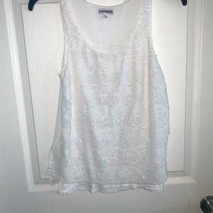 Express sequin tank XS WHITE